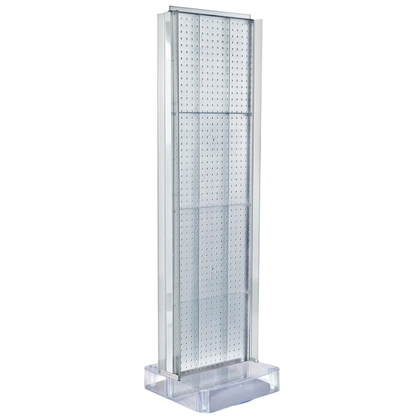 Two-Sided Pegboard Floor Display w/ C-Channel Sides On a Square Studio Base